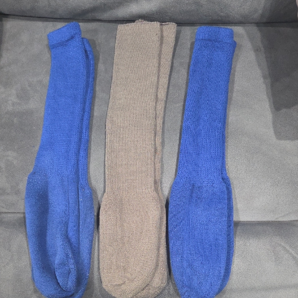 Royal Blue & Gray Baseball Socks